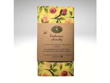 Voskovany ubrousek kvety ruze