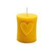 Svíčka ze včelího vosku – Válec se srdcem 105 g