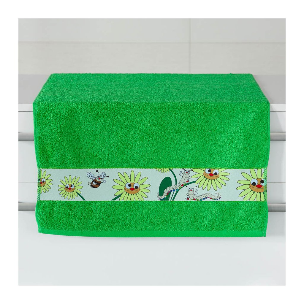 Dětský ručník Veba NORA Stonožka tisk zelená (Velikost 50x100 cm)