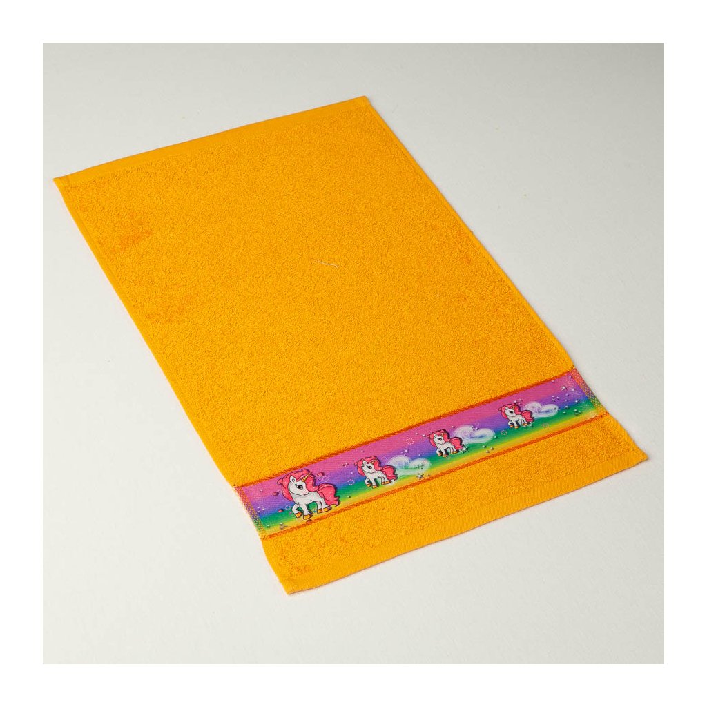 Dětský ručník Veba RUJANA Poníci tisk oranžová (Velikost 30x50 cm)