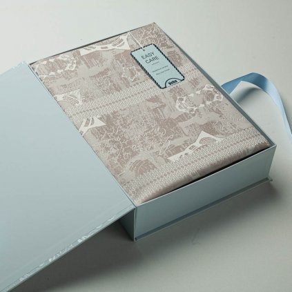 Povlečení Veba ORNELLA Barocco v dárkové krabici světlá hnědá (Velikost 2x 140x200 cm + 2x 70x90 cm)