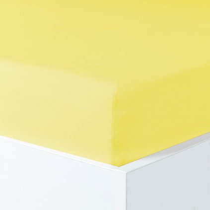 Napínací prostěradlo MAKO JERSEY s elastanem citrónová (Velikost 180-200x200-220 cm)