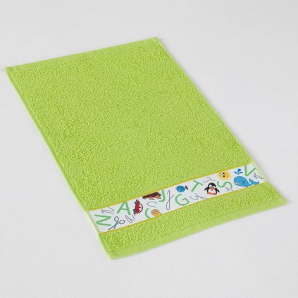 Dětský ručník Veba RUJANA Abeceda tisk zelená (Velikost 30x50 cm)