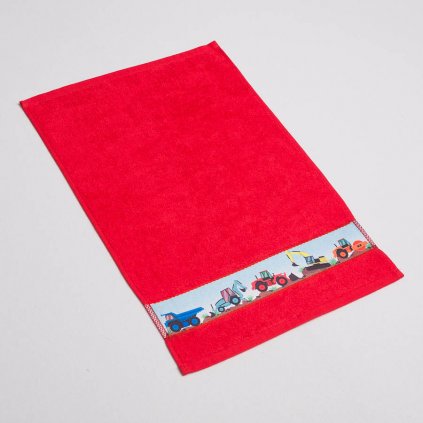 Dětský ručník Veba RUJANA Bagr tisk červená (Velikost 30x50 cm)