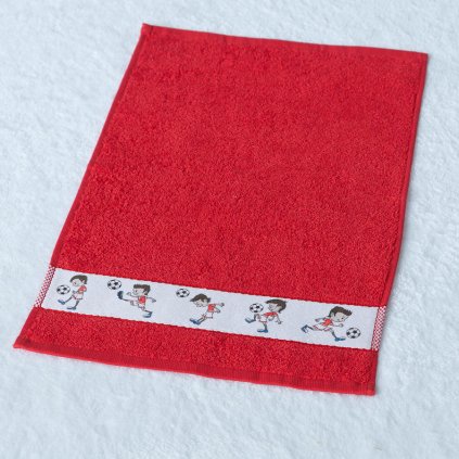 Dětský ručník Veba RUJANA Fotbal tisk červená (Velikost 30x50 cm)