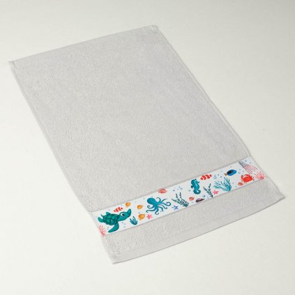 Dětský ručník Veba RUJANA Mořský svět tisk světlá šedá (Velikost 30x50 cm)