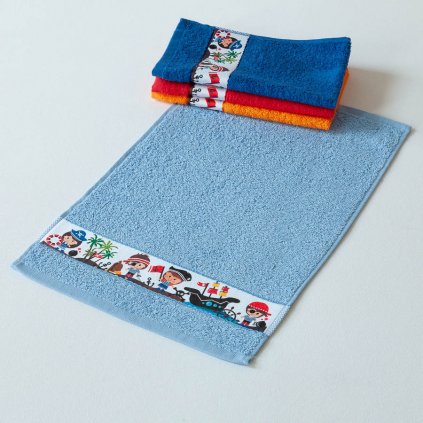 Dětský ručník Veba RUJANA Piráti tisk světlá modrá (Velikost 30x50 cm)