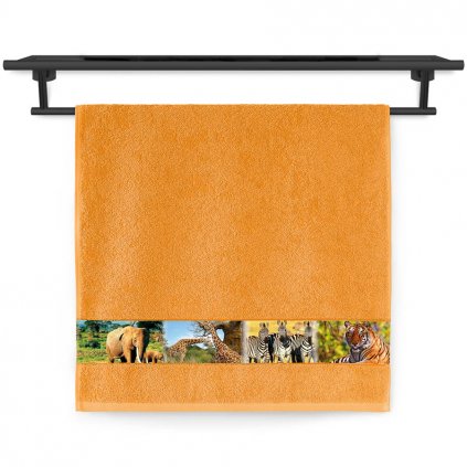 Ručník Veba NORA Safari tisk oranžová (Velikost 50x100 cm)