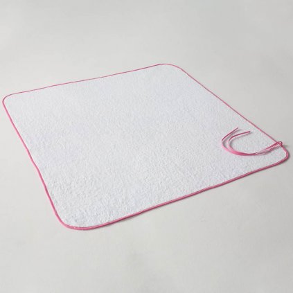 Dětská osuška Veba LOTA na uvázání bílá s růžovou lemovkou (Velikost 100x100 cm)