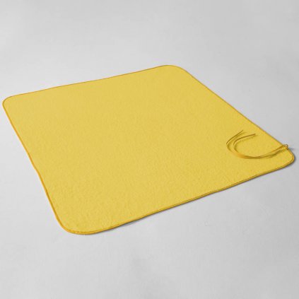 Dětská osuška Veba LOTA na uvázání žlutá se žlutou lemovkou (Velikost 100x100 cm)