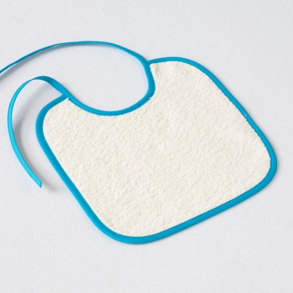 Dětský slintáček Veba LOTA smetanová s modrou lemovkou (Velikost 25x25 cm - slintáček)