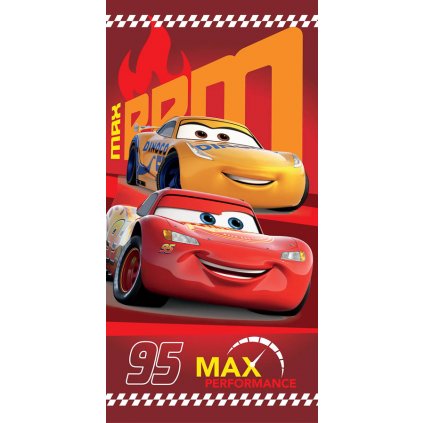 Osuška CARS 95 RED s licenční tisk (Velikost 70x140 cm)