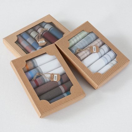 pánské kapesníky v krabičce 6 ks, M50, mix 9197