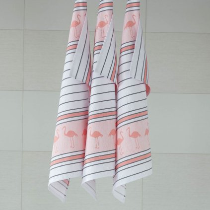 kuchyňské utěrky SVITAP d.025 03 (plameňáci růžová) 7949