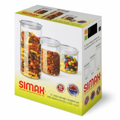 SIMAX 3 dílná souprava zásobníků s plastovým víkem 1512471033 cs 185