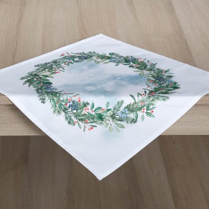 ubrusy Garbo tisk vánoční motivy ID 9191 Zimní věneček 40x40 cm 0622