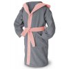 Dětský župan Veba ELMAR Patrik K tmavá šedá/růžová (Velikost 164)