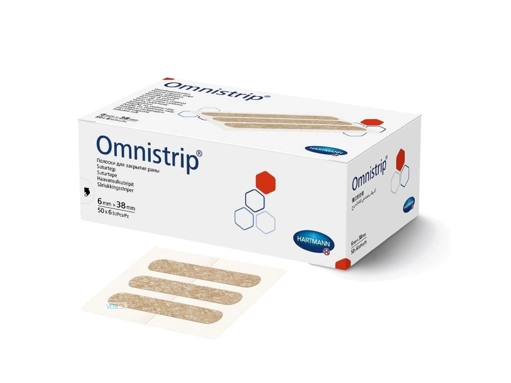 Náplasťové kožní stehy Omnistrip 6 x 38 mm (50 x 6 ks/balení)