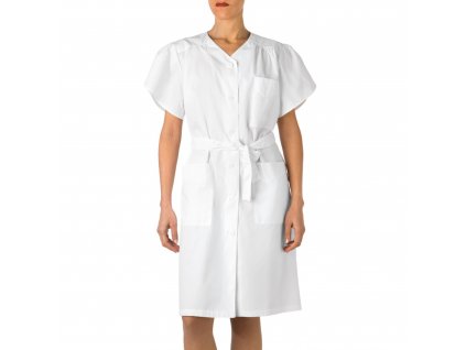 Dámské lékařské šaty Maria, bílé (Barva Bílá, Velikost 4XL)