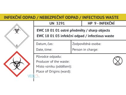 Štítek 18 01 03 01 , 18 01 03 - Infekční odpad