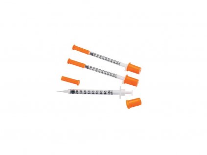 Injekční inzulínová stříkačka s jehlou 0,5 ml, 30G × 8 mm, 100 ks/bal