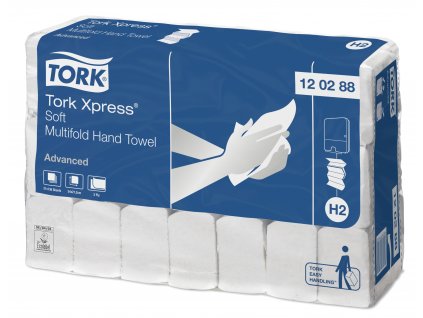 Skládané ručníky TORK Xpress Multifold, bílé, 2856 ks, H2