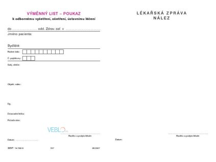 Výměnný list – poukaz, blok