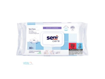 Seni Care vlhčené ubrousky Vitamin E & Alantoin 80 ks – hypoalergenní, plastový uzávěr