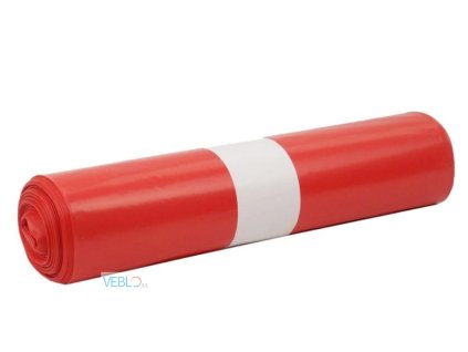 Pytel červený na odpad, 1000 x 1200 mm, objem 240 l (5ks/role)