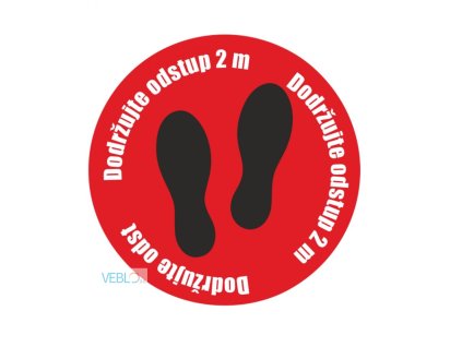 Samolepka "Prosím udržujte rozestup" Ø 250 mm