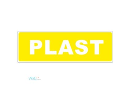 Samolepka "Plast" 350x115 mm - plně zbarvené pozadí