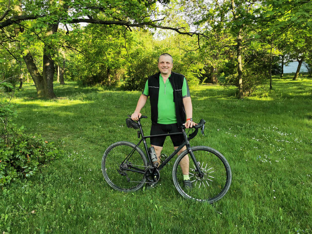Karel zvaný Kája při představení sobotních cyklistických vyjížděk v roce 2022