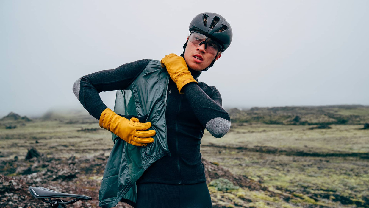 Kožené gravelové rukavice Café du Cycliste