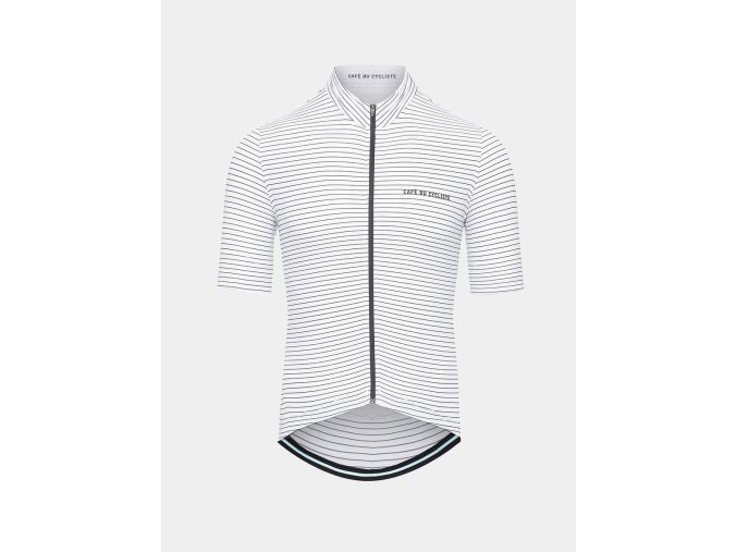 Pánský cyklo dres FRANCINE White Bílá s jemným proužkem