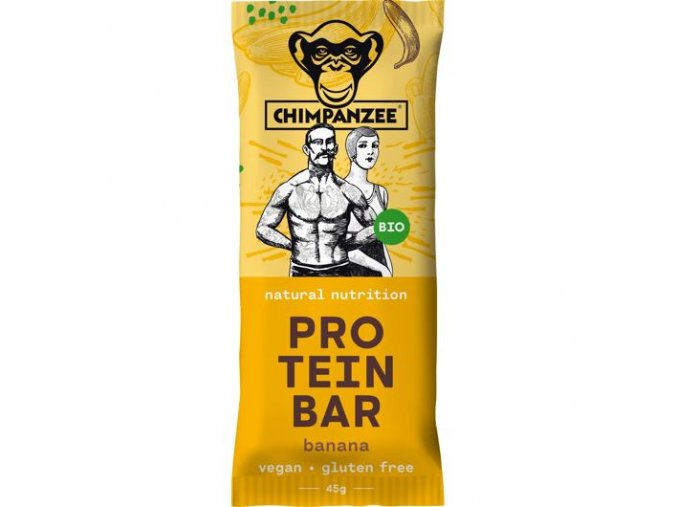 Proteinové tyčinky - proteinová tyčinka CHIMPANZEE BIO PROTEIN BAR Banana 45g, CZ-BIO-002