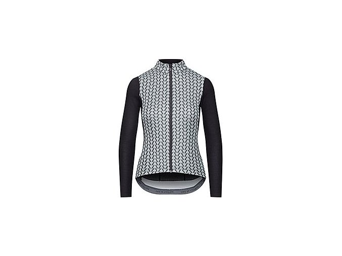 Dámský cyklo dres s dlouhým rukávem MERINO AUDAX IRMA Black Grey Šedá a černá