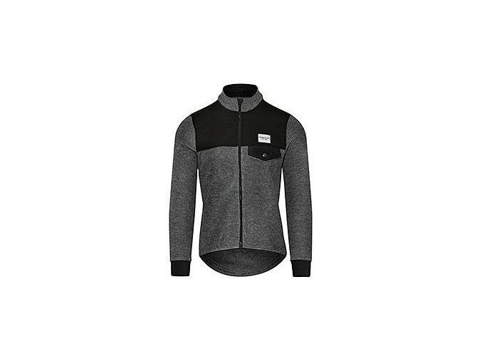 Pánský cyklo dres s dlouhým rukávem vlněný ALPHONSINE Black Černá