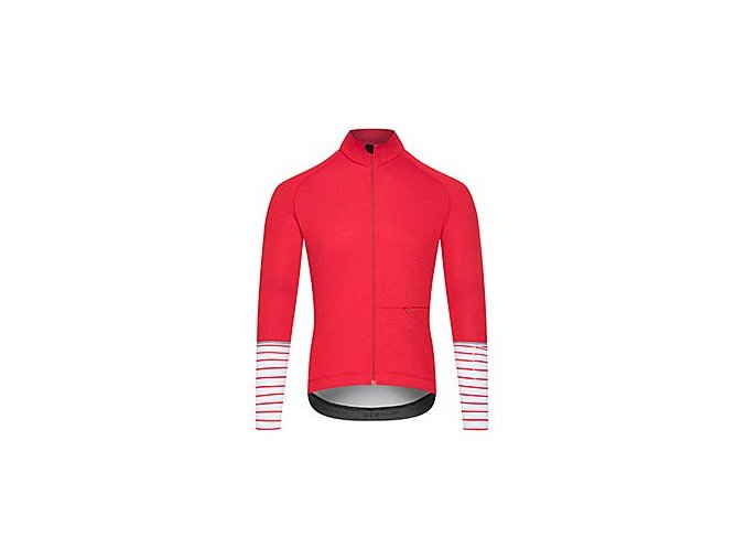 Pánský cyklo dres s dlouhým rukávem MERINO AUDAX ARLETTE Poppy Red Červený mák