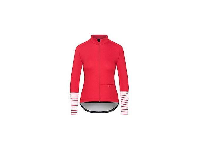 Dámský cyklo dres s dlouhým rukávem MERINO AUDAX ARLETTE Poppy Red Červený mák