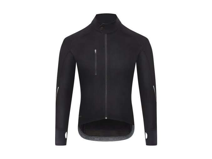 Pánský cyklo dres s dlouhým rukávem MERINO YOLANDE Black Černá