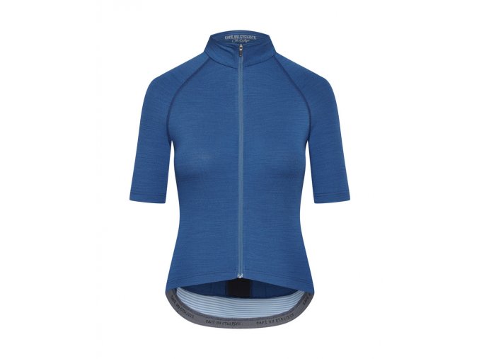 Dámský cyklo dres MERINO MARINA Peacock Blue Paví modrá