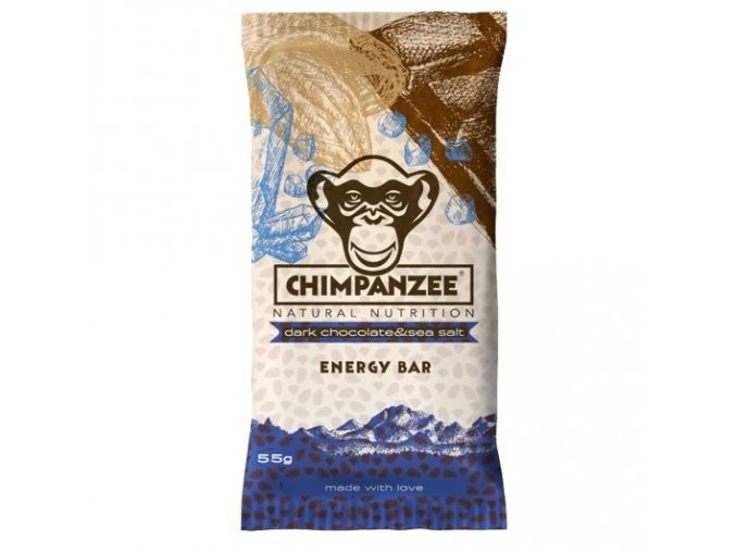 Energetické tyčinky CHIMPANZEE ENERGY BAR Dark Chocolate & Sea Salt 55g