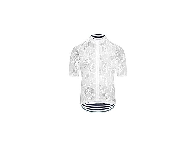 Pánský cyklo dres ATELIER YVONNE White Bílá s proužkem