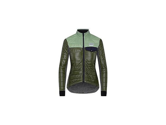 Dámská zimní cyklo bunda na kolo Merino ALBERTINE zelená Café du Cyclistewomen cycling jacket albertine green duotone[1]