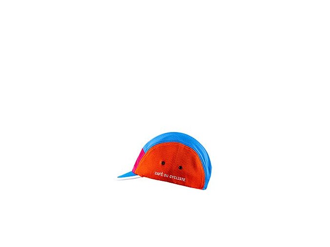 Cyklistická čepice - GRAVEL - modro-růžovo-oranžovácycling cap gravel orange 3[1]