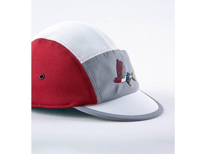 Cyklistická čepice GRAVEL SUMMER CAP UNISEX bíle šedo vínová