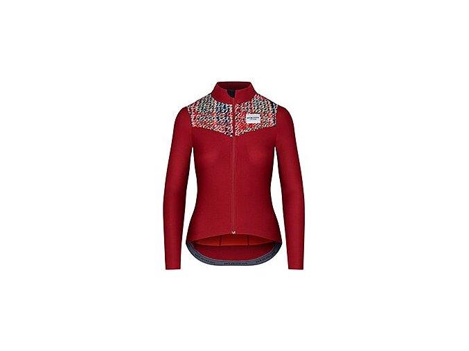 Dámský cyklo dres s dlouhým rukávem CLEMENCE Burgundy Vínová