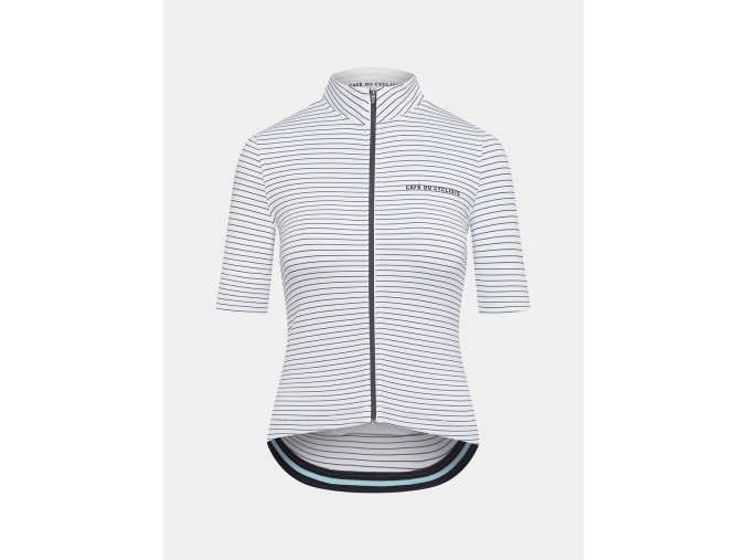 Dámský cyklo dres FRANCINE White Bílá s jemným proužkem