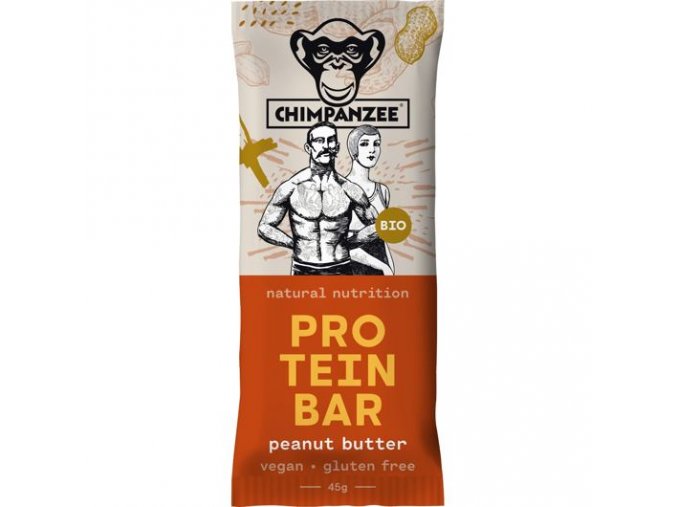 Proteinové tyčinky CHIMPANZEE BIO PROTEIN BAR Peanut Butter 45g, CZ-BIO-002