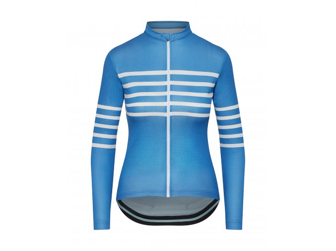 CAFÉ DU CYCLISTE Dámdký cyklistický dres - cyklodres s dlouhým rukávem merino WOMEN'S CLAUDETTE modrá